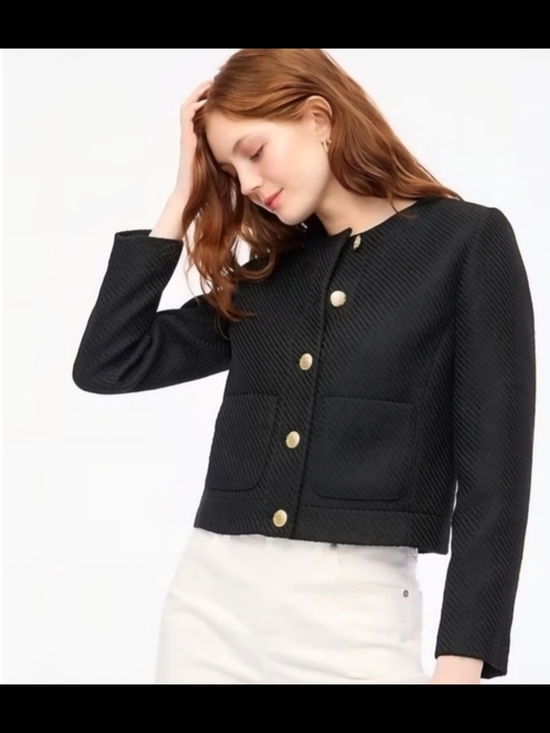J. Crew Jackets & Blazers - J. Crew Black Tweed Lady Jacket with Gold Buttons. Looks Expensive.